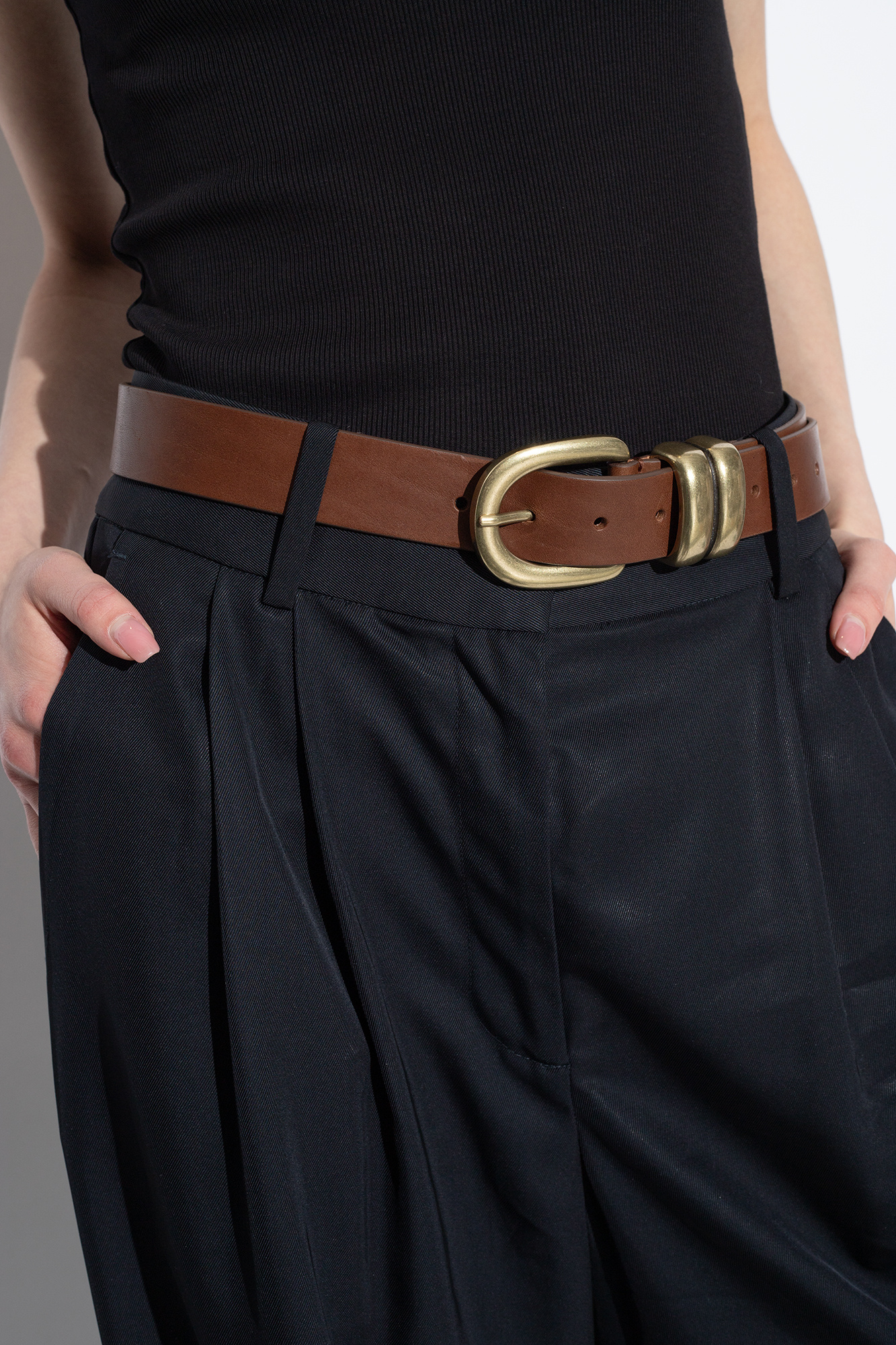 Brown Zoira leather belt By Malene Birger GenesinlifeShops Denmark